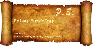 Palay Surány névjegykártya